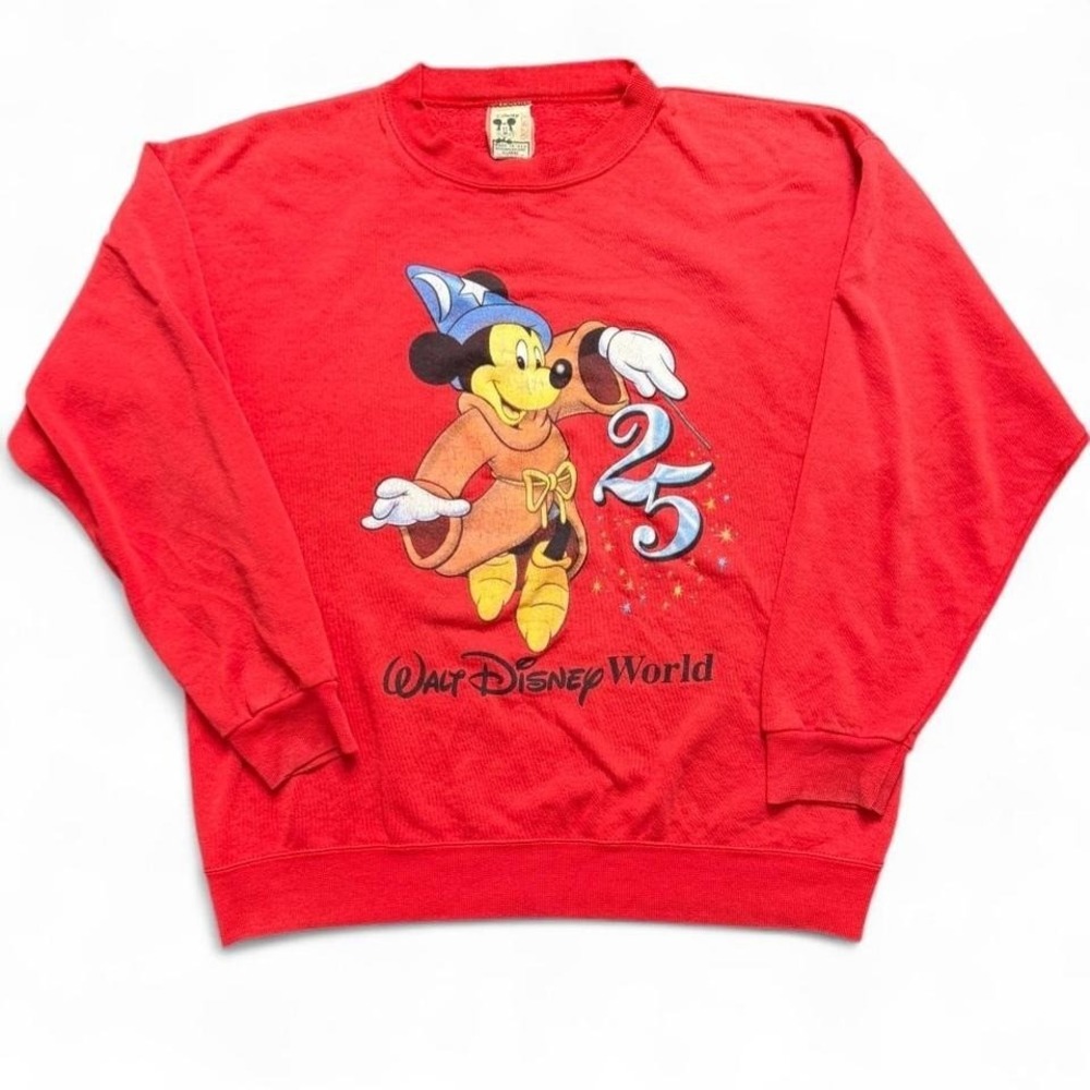 Vtg 1996 Walt Disney World 25 Years Sweatshirt Blue Large 90s Crewneck distress